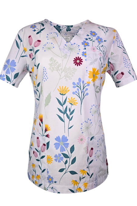 Bluza 100% bawełna damska wzór kwiatowa łąka