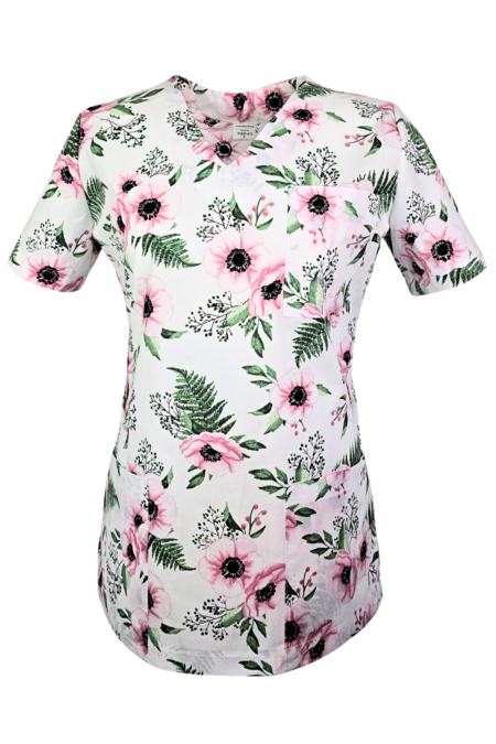 Bluza 100% bawełna damska w różowe kwiaty